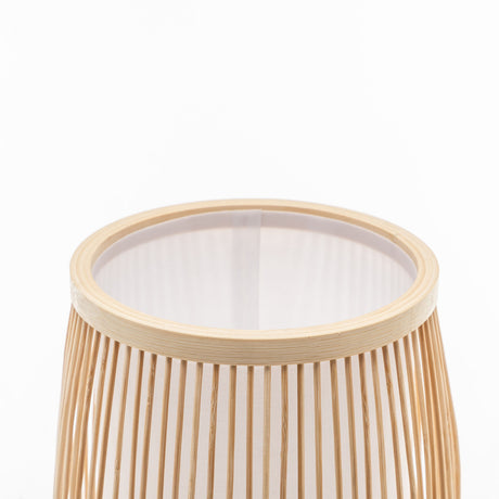 Woven bamboo cylinder table lamp in natural finish - view 5