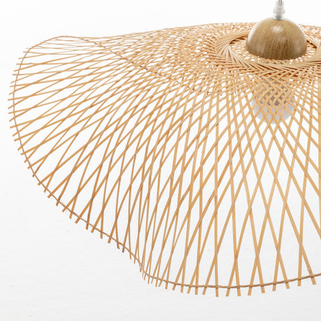 Natural Hand Woven Bamboo Wave Pendant Light Large