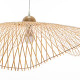 Natural Hand Woven Bamboo Wave Pendant Light Large