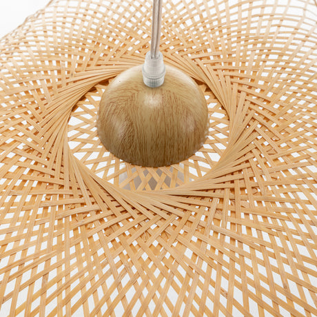 Natural Hand Woven Bamboo Wave Pendant Light Large
