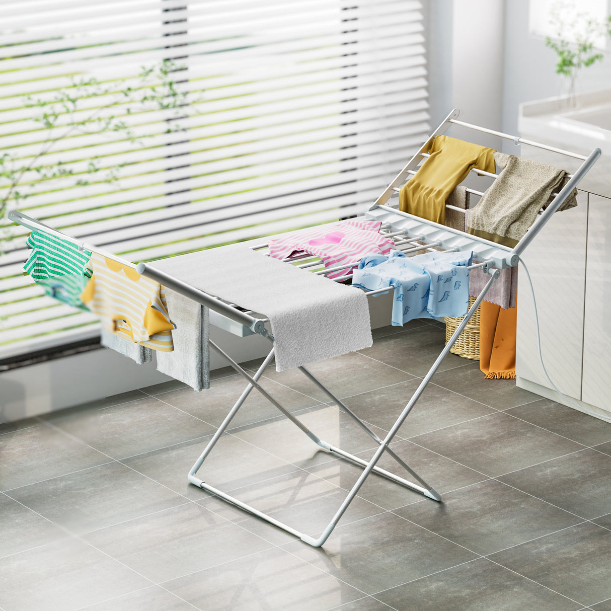 Electric Heated Folding Clothes Dryer Rack