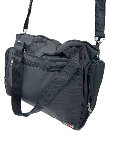 Black baby nappy changing travel tote bag