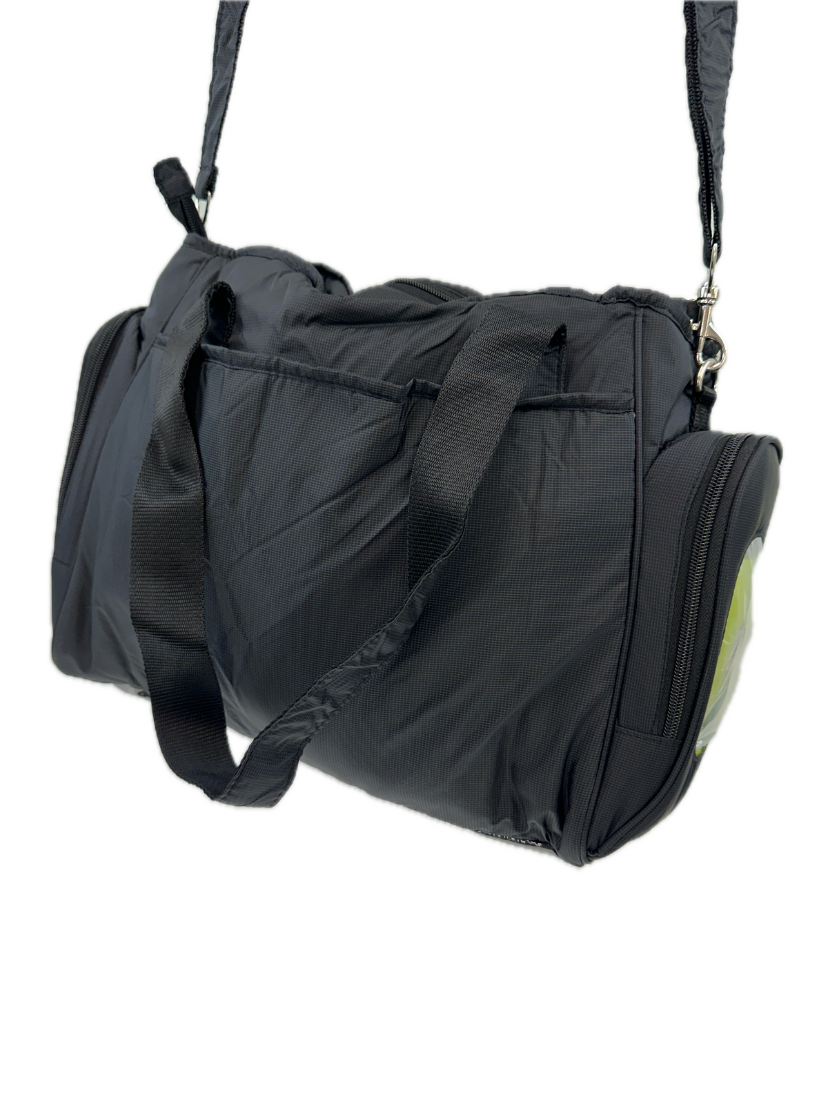 Black baby nappy changing travel tote bag