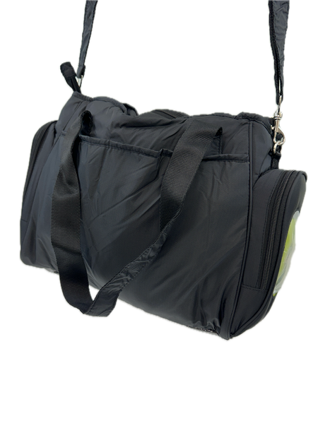 Black baby nappy changing travel tote bag