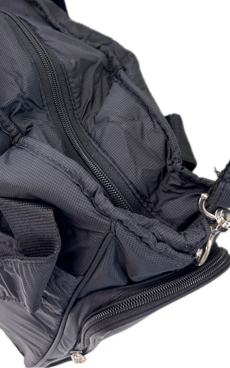 Black baby nappy changing travel tote bag