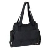 Black baby nappy changing travel tote bag