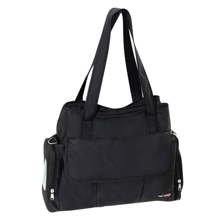 Black baby nappy changing travel tote bag