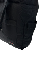 Large black baby nappy changing travel tote bag