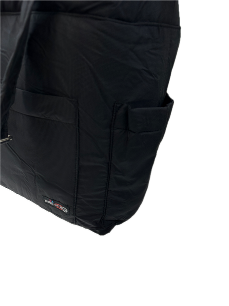 Large black baby nappy changing travel tote bag