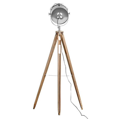 Antique Wood Tripod Nautical Floor Lamp