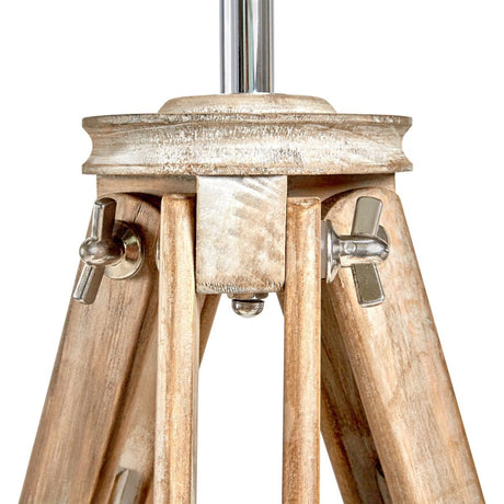 Antique Wood Tripod Nautical Floor Lamp