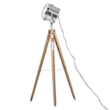 Antique Wood Tripod Nautical Floor Lamp