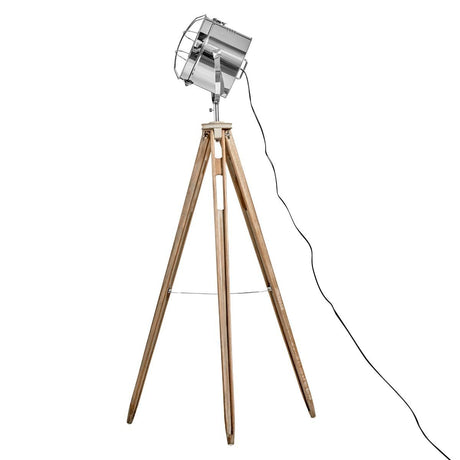 Antique Wood Tripod Nautical Floor Lamp
