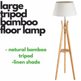 Elegant Large Bamboo Tripod Floor Lamp