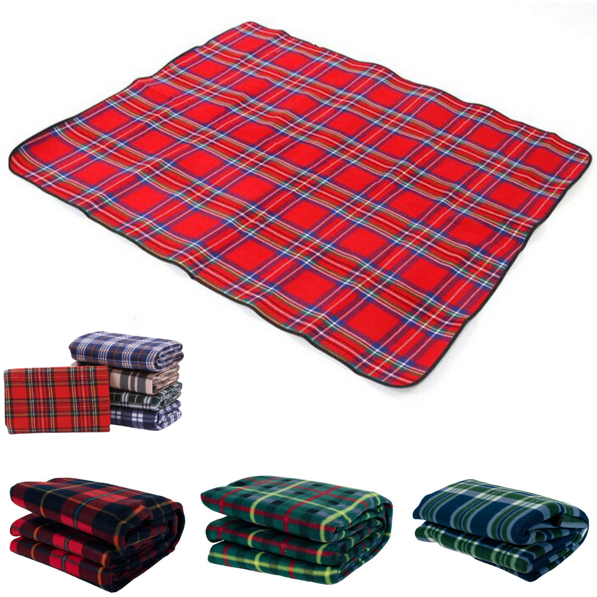 Newby Waterproof Picnic Rug, Fleece Plaid, Large 150x130cm
