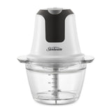 Stainless steel blade assembly and whisk attachment for the mini chopper