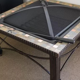 30-Inch Square Slate Tile Fire Pit