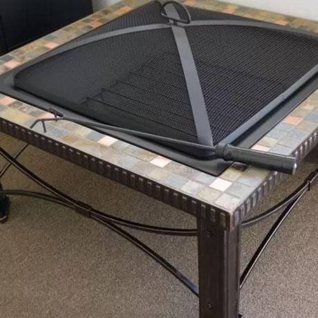 30-Inch Square Slate Tile Fire Pit