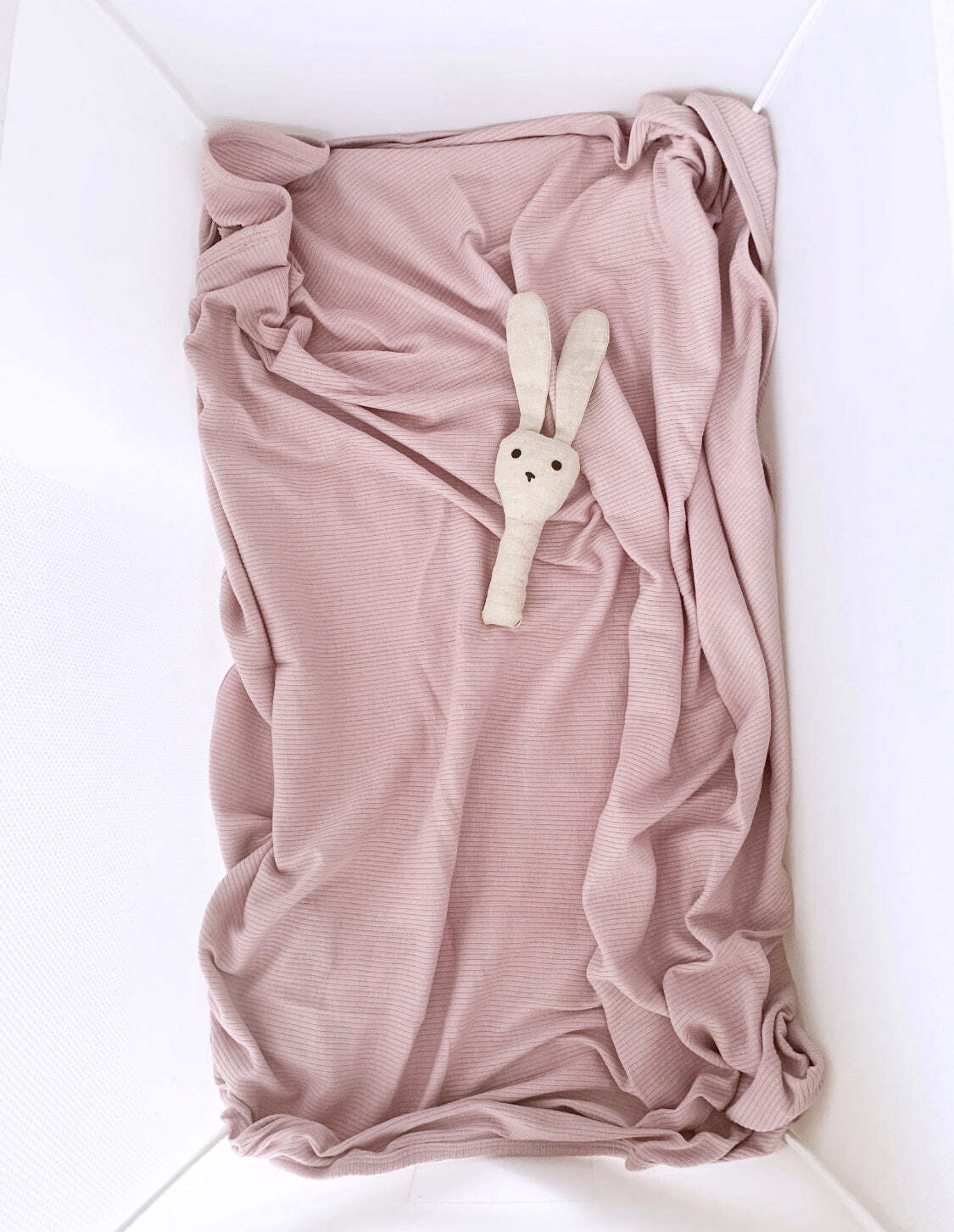 Ribbed jersey cotton baby swaddle wrap in Love design