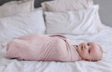 Ribbed jersey cotton baby swaddle wrap in Love design