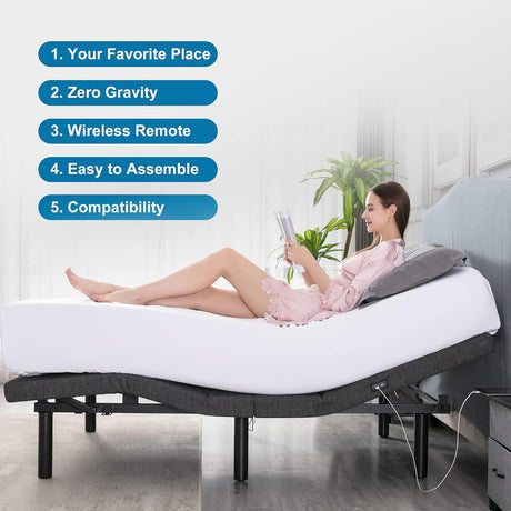 S*MAX Queen Adjustable Zero Gravity Bed Frame