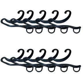 Greenmount black plastic sock hangers, 10pcs front hang retail display