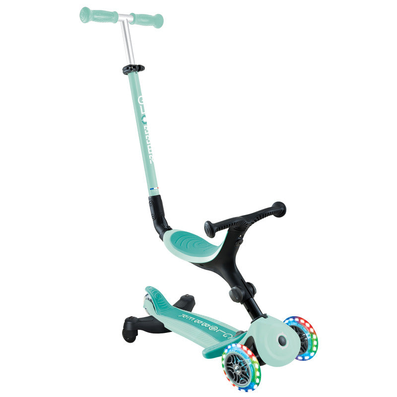 Mint 3 in 1 kids scooter with seat and light up wheels