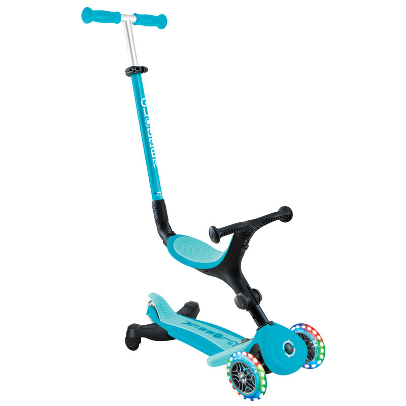 Aqua 3 in 1 kids scooter with seat and light up wheels