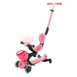 Pastel pink 3 in 1 kids scooter with seat and light up wheels
