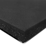 Single fifty millimetre dual density black rubber gym floor mat