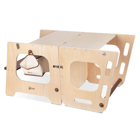 Wooden helper tower and table detail