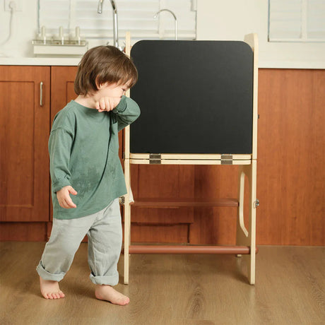 Wooden helper tower and table