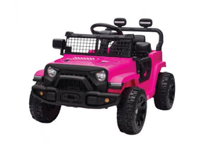 Pink kids electric ride on car with LED headlights