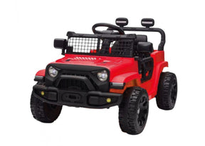 Red kids electric ride on car with LED headlights