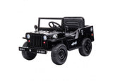 Correntoso black kids electric military ride on car with shovel