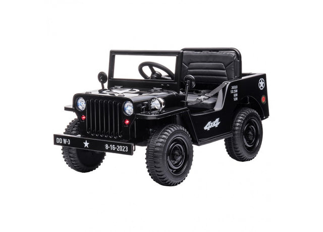 Correntoso black kids electric military ride on car with shovel