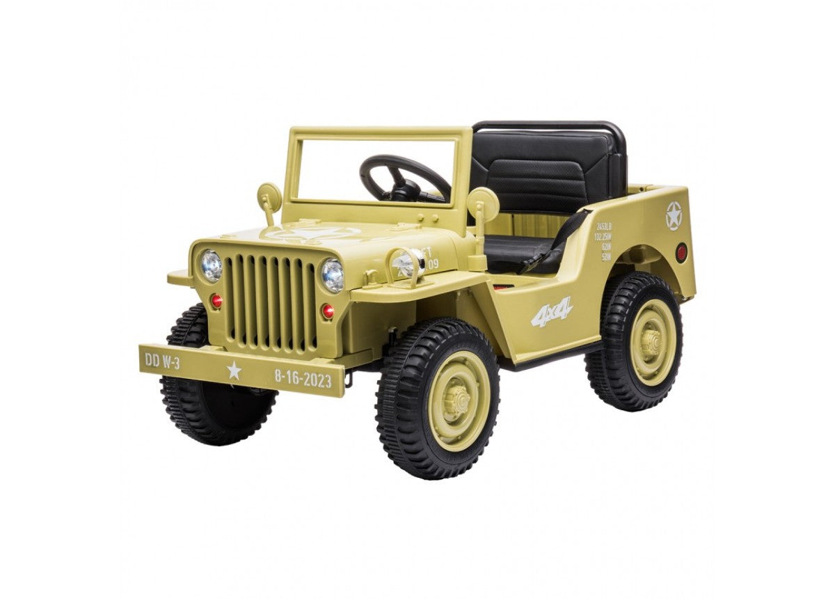 Correntoso khaki kids electric military ride on car with shovel
