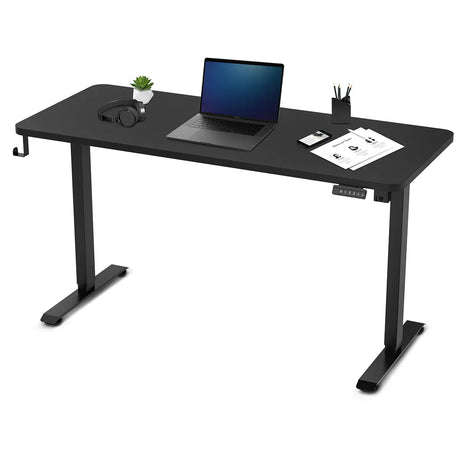 Garran black standing desk in a home office