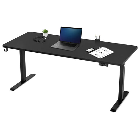 Griffith black electric standing desk 180cm in a home office