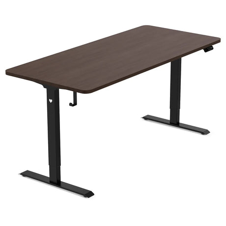 Spence Electric Standing Desk, Walnut and Black 180cm