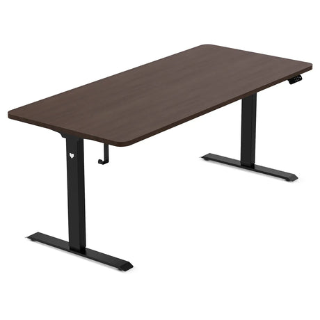Spence Electric Standing Desk, Walnut and Black 180cm