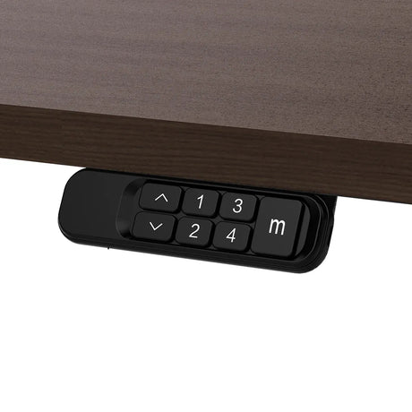 Spence Electric Standing Desk, Walnut and Black 180cm