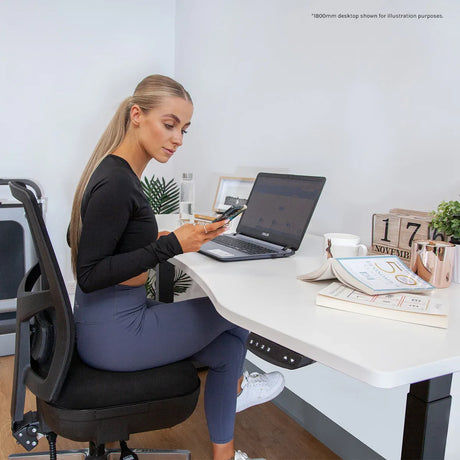 Wanniassa Electric Standing Desk, White 150cm view 5