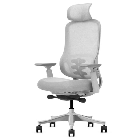 Yallingup white and grey ergonomic mesh office chair