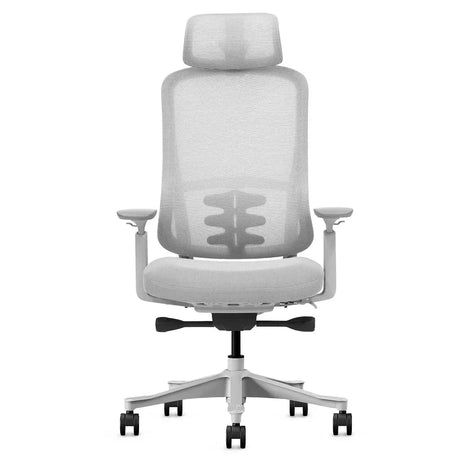 Yallingup white and grey ergonomic mesh office chair