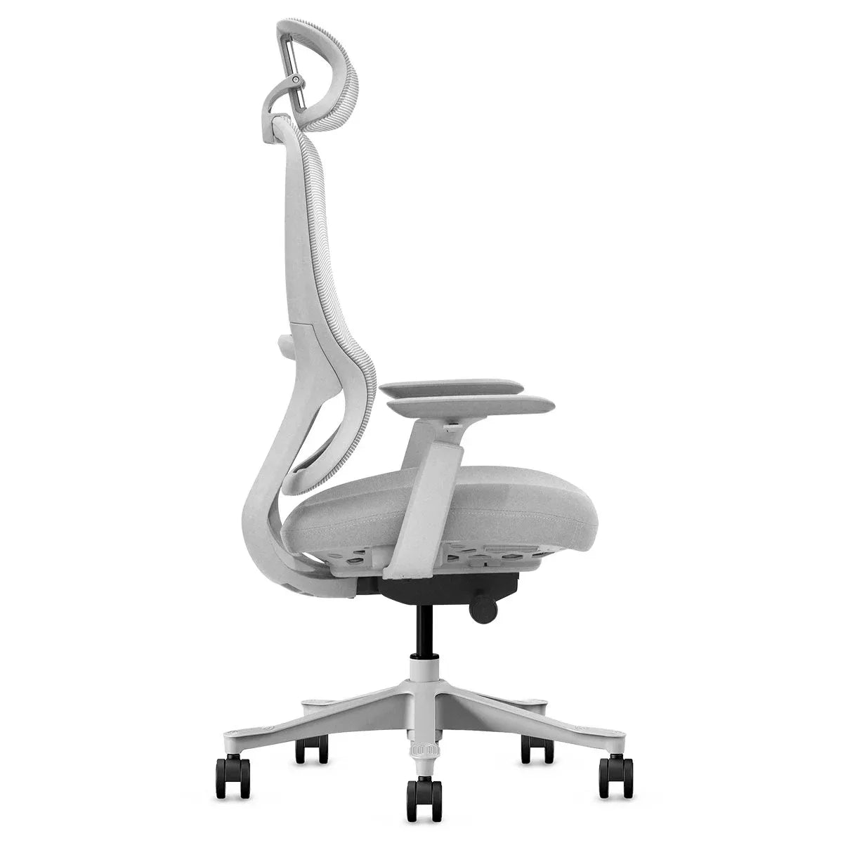 Yallingup white and grey ergonomic mesh office chair