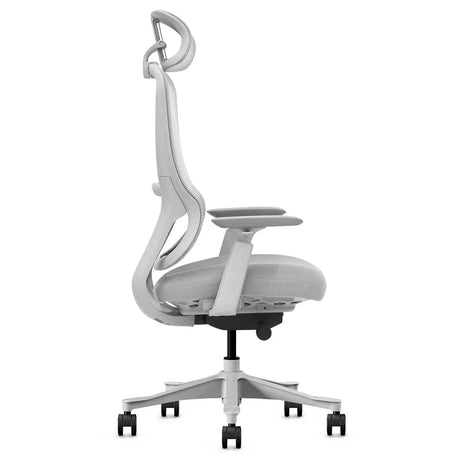 Yallingup white and grey ergonomic mesh office chair