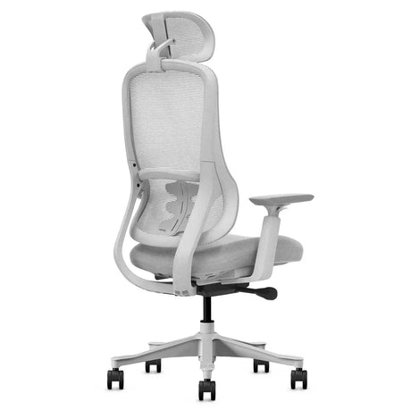 Yallingup white and grey ergonomic mesh office chair
