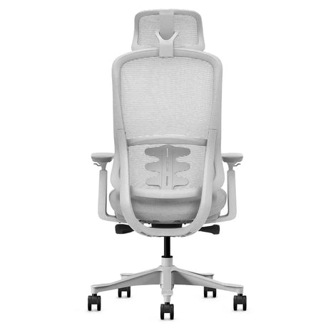 Yallingup white and grey ergonomic mesh office chair