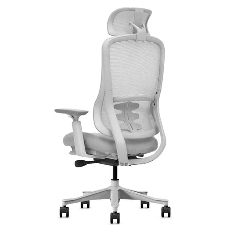 Yallingup white and grey ergonomic mesh office chair